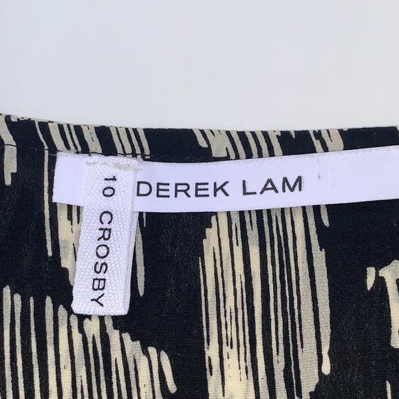 Derek Lam 10 Crosby Black White Long Sleeve Oversize Front Wrap Blouse size 2 - Picture 7 of 14